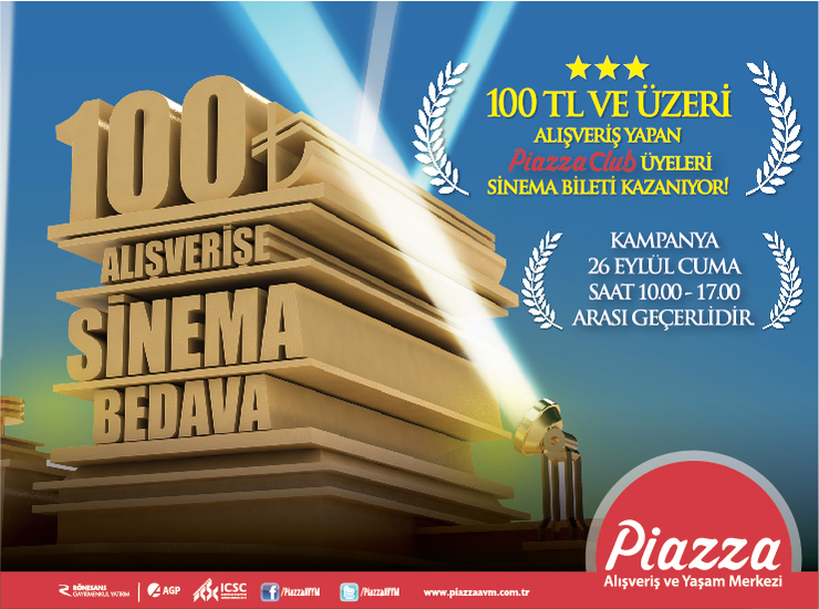100 TL Alışverişe Sinema Bedava