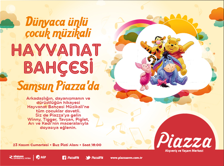 Dünyaca Ünlü Çocuk Müzikali Hayvanat Bahçesi Samsun Piazza'da!